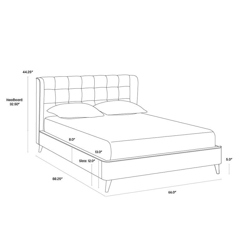 Sunpan Modern Viviana Upholstered Platform Bed & Reviews | Perigold